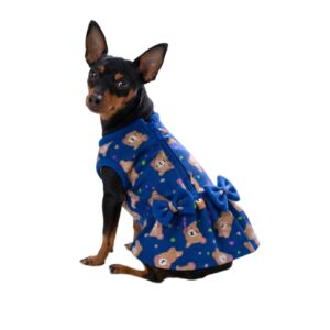 Vestido Pet modelo com 2 laços, em Soft com zíper e viés